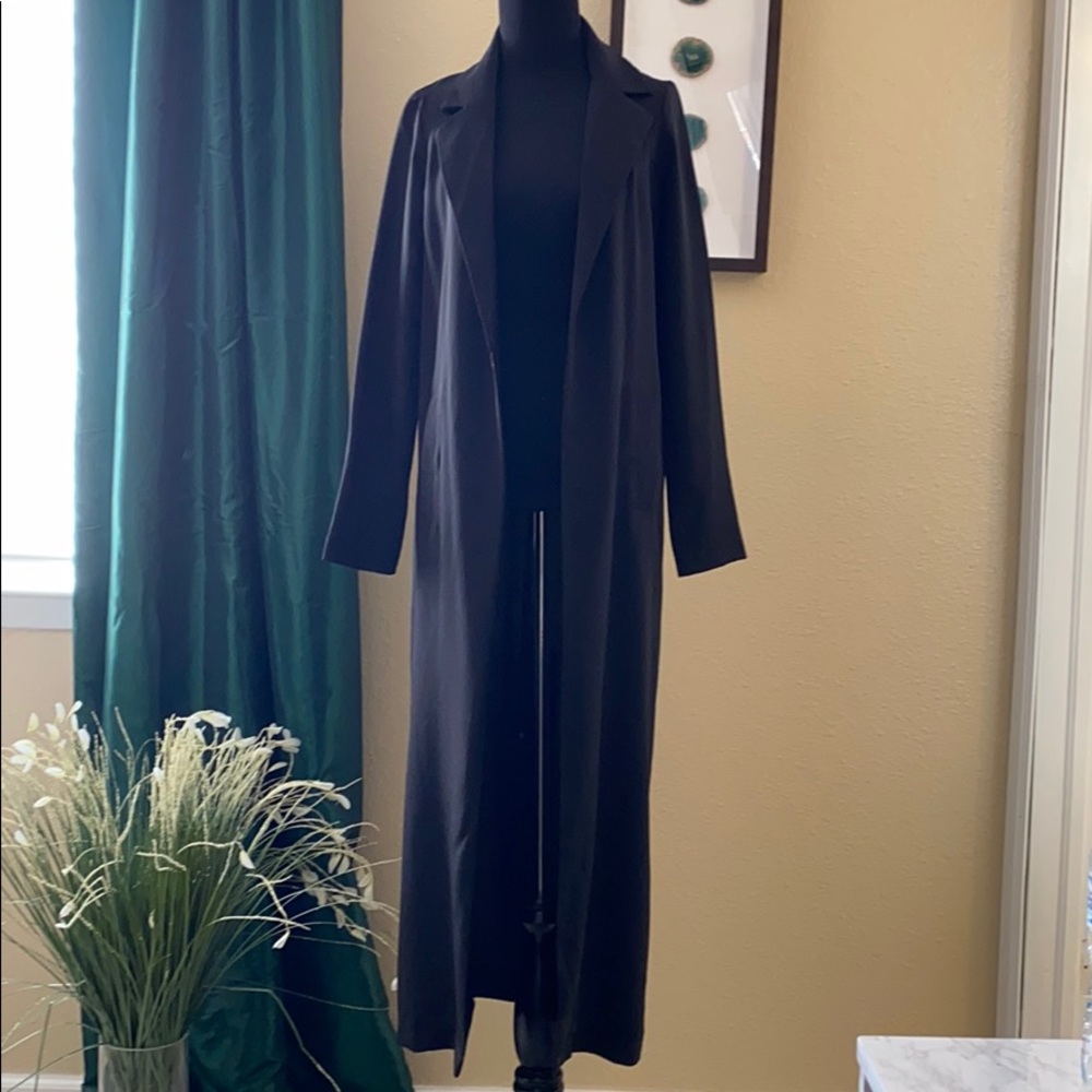 Black duster coat